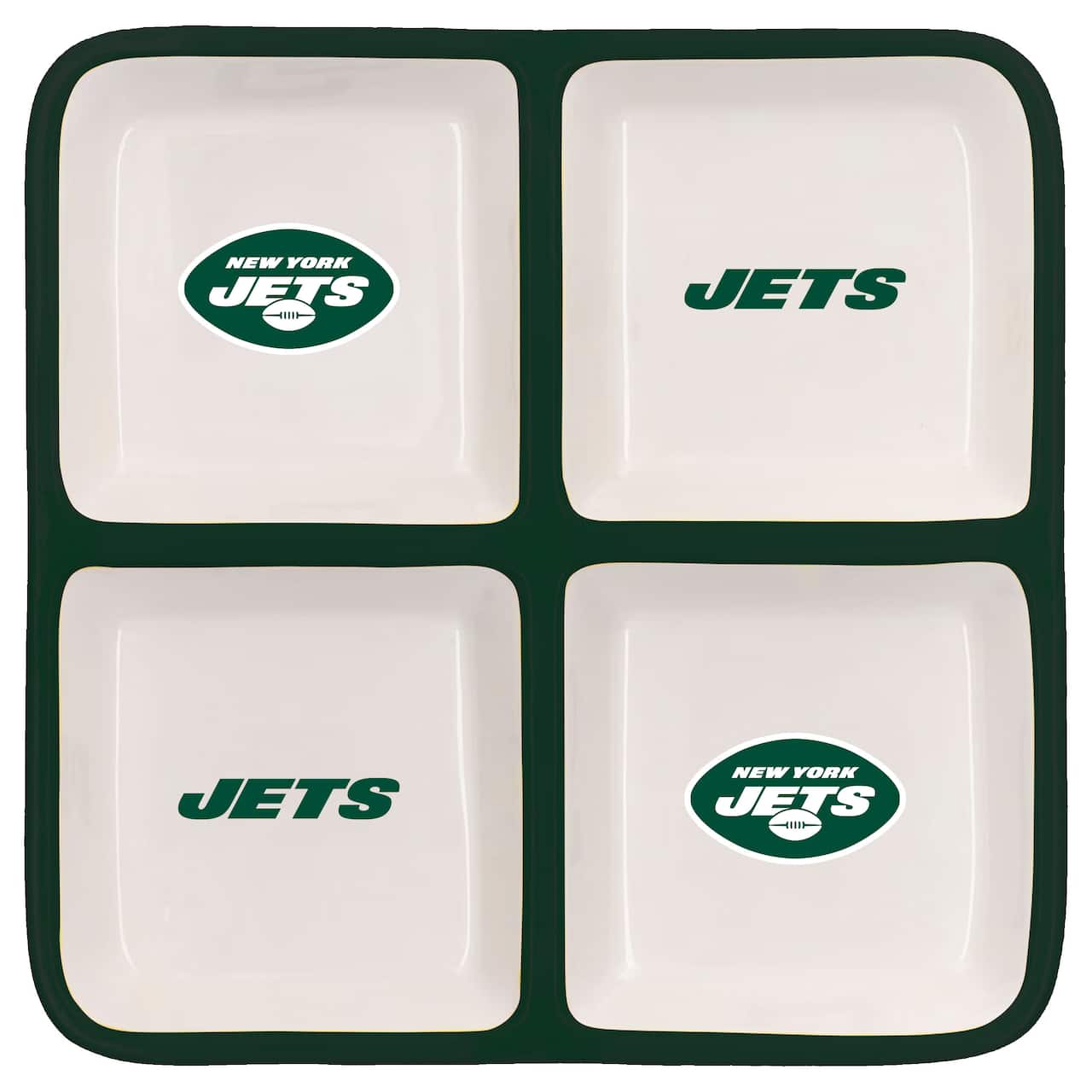 The Memory Company NFL 4 Section Square Ceramic Tray